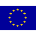 Bandiera dell'Unione Europea con dodici stelle dorate su sfondo blu.