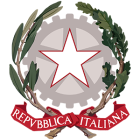 Emblema della Repubblica Italiana con stella e rami d'olivo.